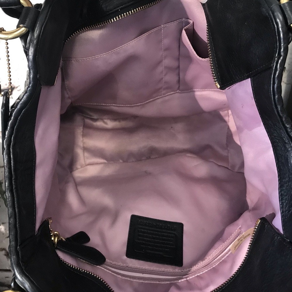 Coach Ashley Gathered Black Leather Bag F23928 - Picture 5 of 8